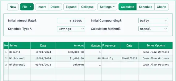 Initial future value calculation setup