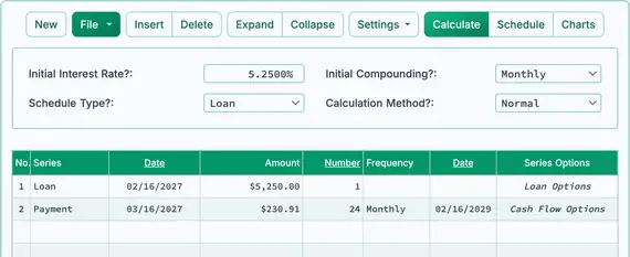 Calculated periodic payment