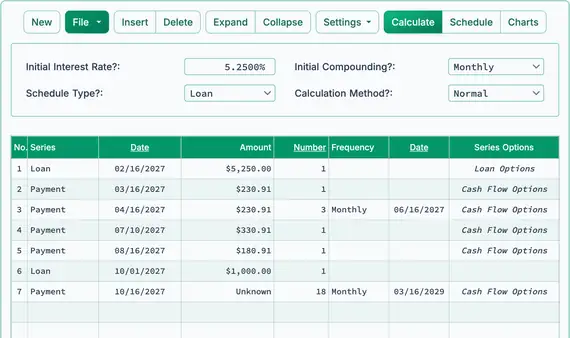 New loan and payment adjustment