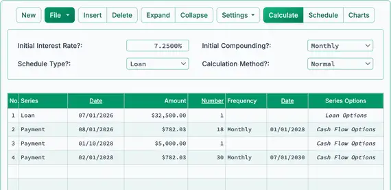 Sorted and collapsed payments