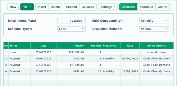 Loan term reduced after recalculation