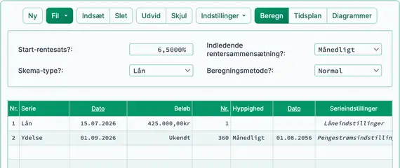 Opsætning af lang første periode