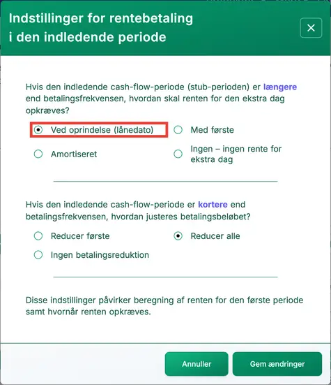 Indstilling af lang periode