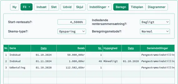 Fremtidsværdi efter indbetalinger