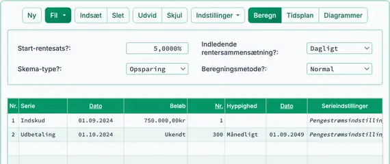 Opsætning af annuitets‑cash‑flow‑beregner
