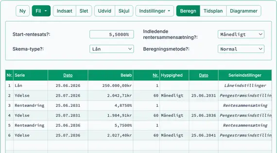 Tredje betaling efter renteændring