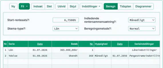 Indledende opsætning af ballonbetaling