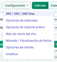 configuración días del año