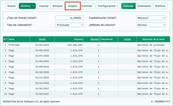 Preparando la inserción de pagos extra