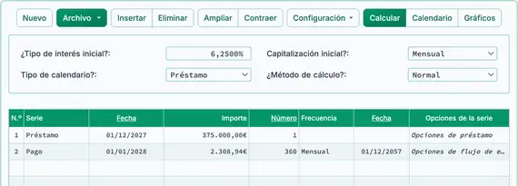 Configuración de hipoteca quincenal