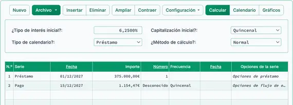 Cálculo 2 de hipoteca quincenal