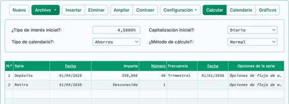 Cálculo de inversión