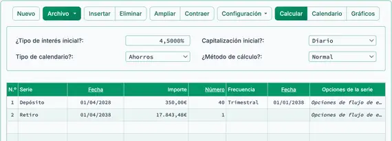 Cálculo de inversión