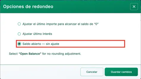 Validación de liquidación del préstamo.