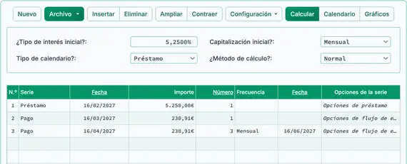Tres pagos programados