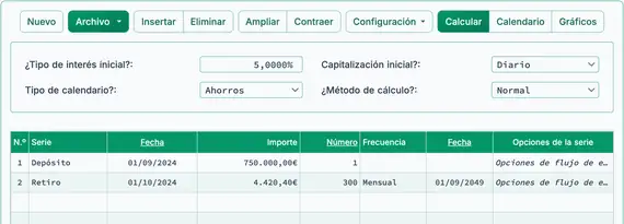 Cálculo del flujo de efectivo de anualidad