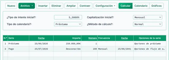 Configuración de hipoteca de tipo variable