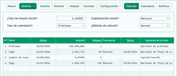 Nuevo pago tras el cambio de tipo