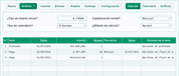 Configuración del segundo cálculo del pago global