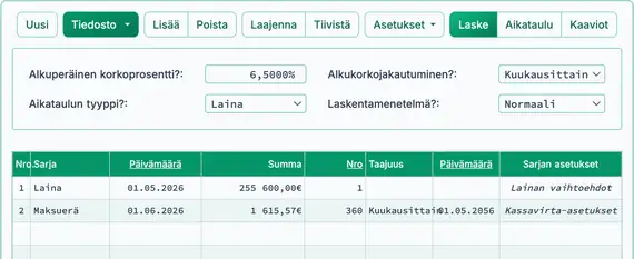 Laskettu tavallinen maksuerä