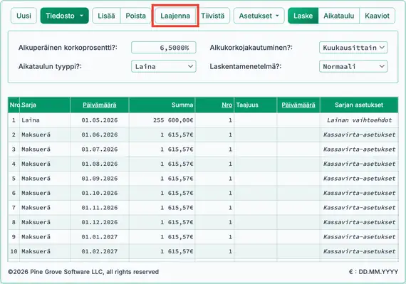 Valmistellaan ylimääräisten lyhennysten lisäämistä