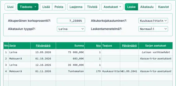 Rakennuslainan toinen nosto ja maksun asetus