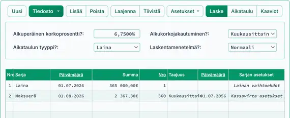 Jäännösmaksun alkuperäinen laskentatulos