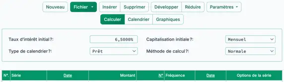 Paramètres du prêt conventionnel de la calculatrice
