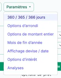 paramètres jours dans l’année