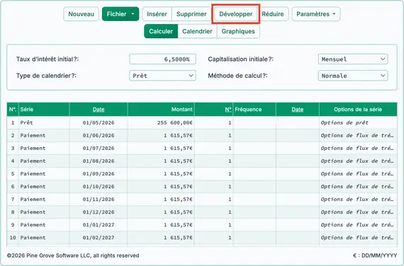 Préparation de l’insertion des paiements supplémentaires