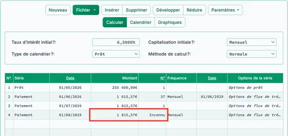 Tous les paiements ajustés
