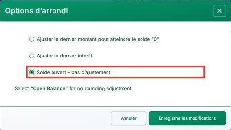 Validation du remboursement de prêt.