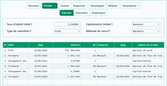 Troisième paiement après le changement de taux
