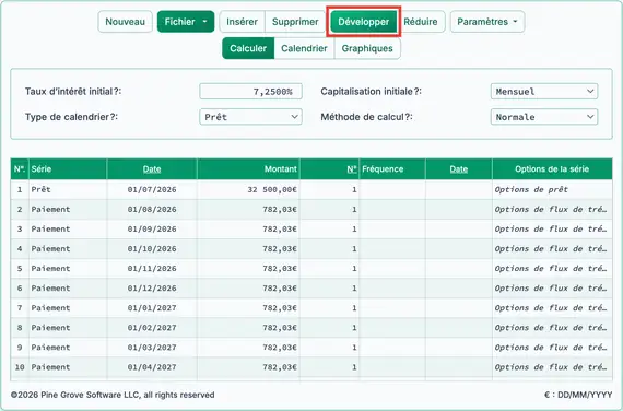Paiements développés