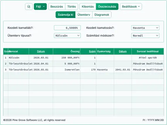 Az Ultimate Financial Calculator főablaka