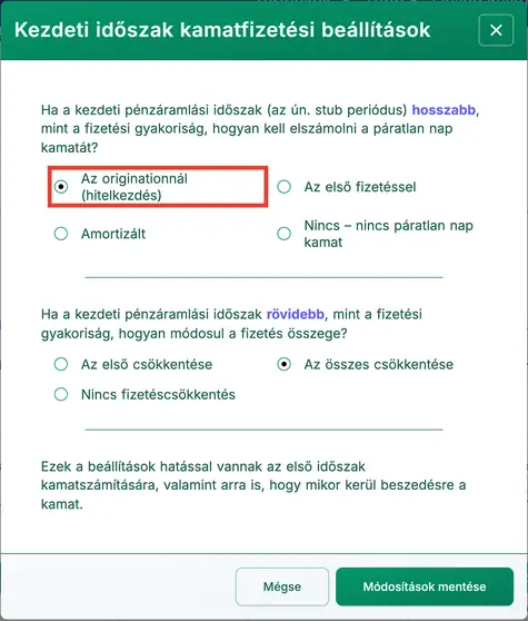 Hosszú időszak beállítása