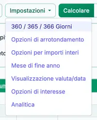 impostazioni giorni nell'anno