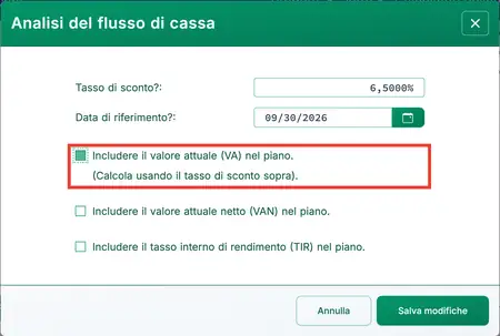Opzione valore attuale