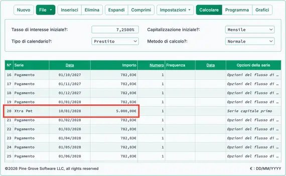 Pagamento extra inserito