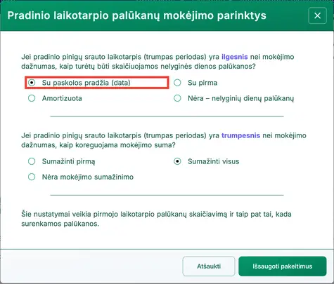 Ilgo periodo nustatymas