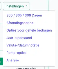 afrondingsinstellingen