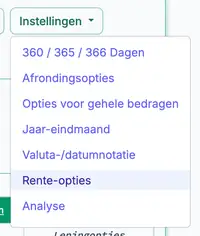 rente‑instellingen