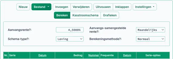 initiële instellingen