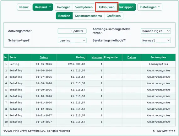 Voorbereiden om extra aflossingen in te voegen