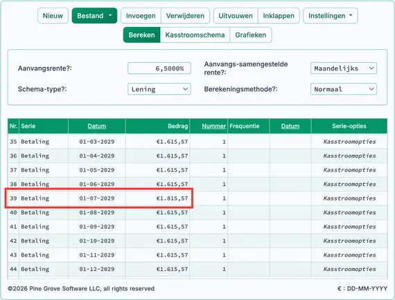 Eerste betaling aanpassen