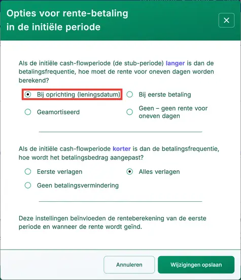 Instelling voor lange periode
