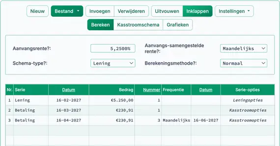 Drie geplande betalingen