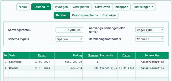 Instelling van de annuïteits‑cashflow‑rekentool