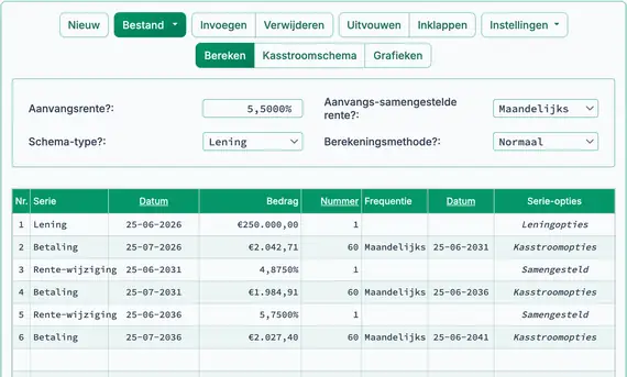 Derde betaling na rentewijziging