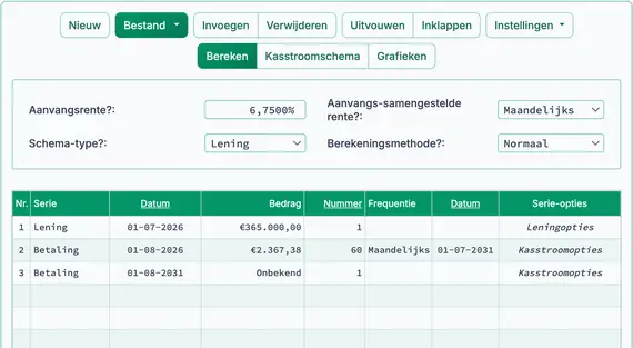 Instelling tweede slotbetalingsberekening